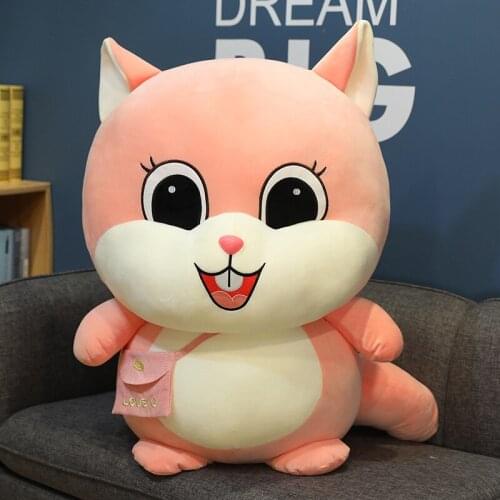 Online celebrity vibrato with soft douding backpack squirrel doll plush toy Hamster pillow girls creative gifts