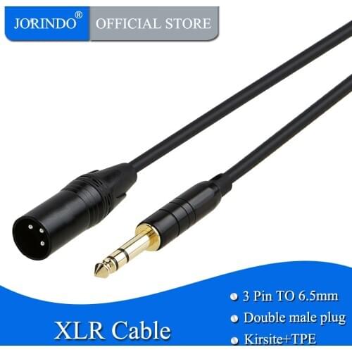 JORINDO TRS 6.35mm (1/4 Inch) Male to XLR Male Cable, Black Gold Plated connector