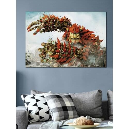 Knack game robot cyborg fan art Living room home wall art decor wood frame fabric posters EX155
