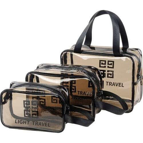 Womens cosmetic bag container bathroom organizer storage makeup transparent portable waterproof travel cosmetic portable bag