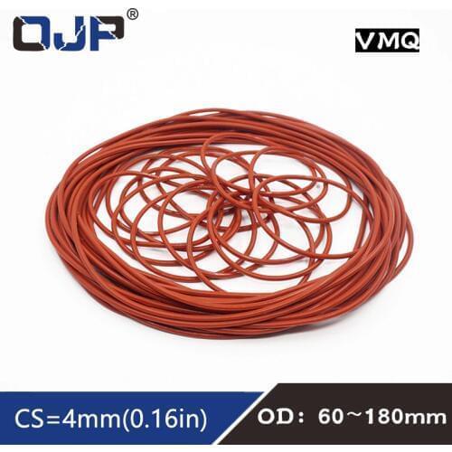 1PC Red Silicon Rings Silicone/VMQ O ring 4mm Thickness OD60/180mm Sealing Rubber O-ring Seal Gasket Waterproof Sanitary Washer
