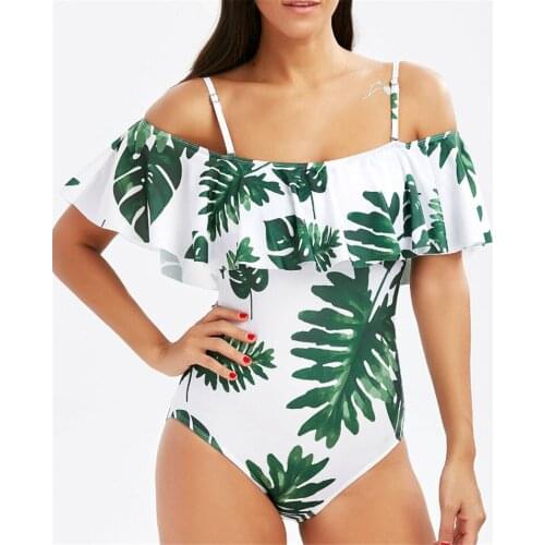 One-shouldered Pineapple Leaves Bathing Suit Women One Piece Swimsuit Swimwear Women Bikini Swimming Traje De Ba O Mujer Sexy