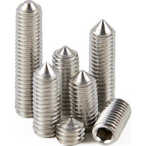 M8 Pitch 1.25mm Length 8/10/12/16/20/25/30/35/40mm Hex Allen Socket Set Screw 304 Stainless Steel Grub Screw DIN914 Fasteners