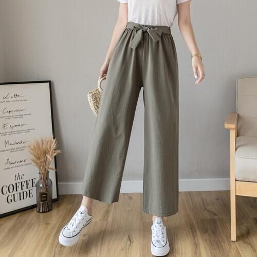 MISS Feb Plum Women's Linen Trousers