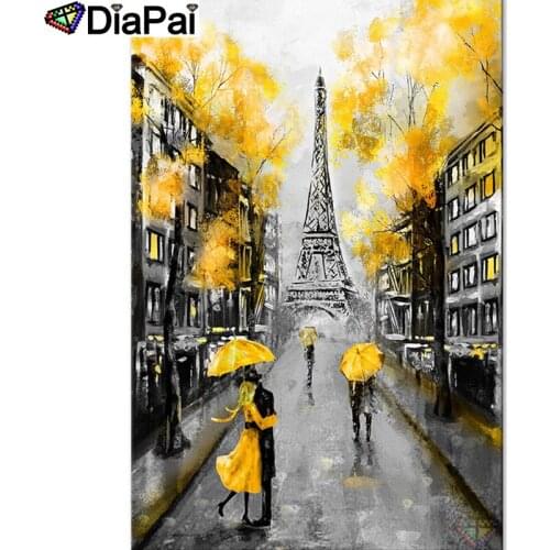 DIAPAI 5D DIY Diamond Painting 100% Full Square/Round Drill "Tower couple" Diamond Embroidery Cross Stitch 3D Decor A21847