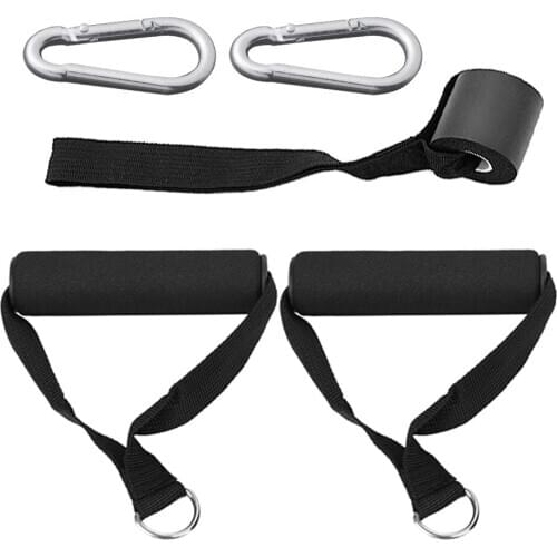 5pcs Exercise Set Workout Handles Door Anchor Carabiner Hooks for Exercise Resistance Bands Cable Machines