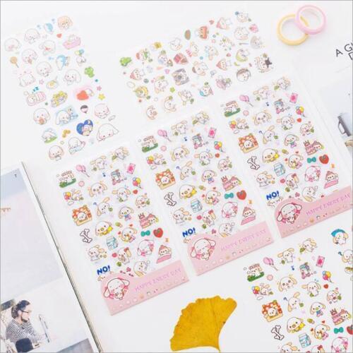 6 pcs/pack cartoon animals Kawaii Cute Draw Decorative Korean Stickers Scrapbooking Stick Label Diary Stationery Album Stickers