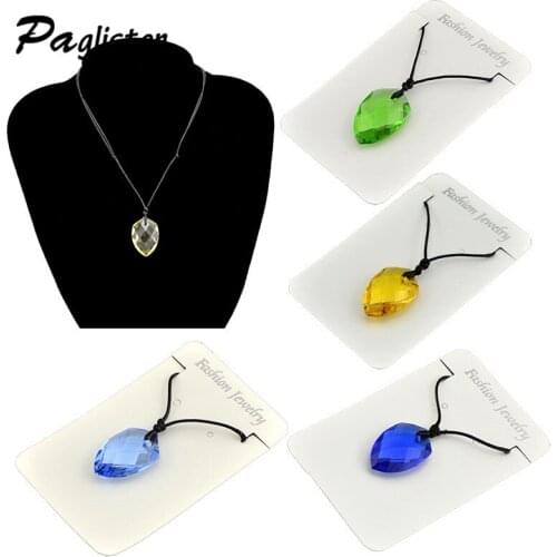 2017 New Fashion Pink Crystal Pendants Rope Chain Necklace For Women Quartz Crystal Necklace Pendant For Women choker Jewelry