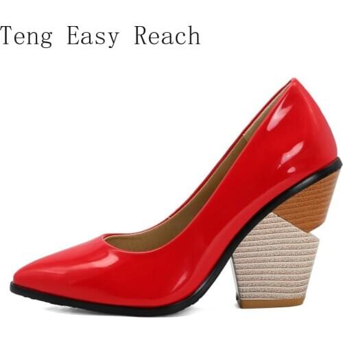 New High Heels Women Pumps Wedge Shoes Woman Brand Designer Patent Wedge Heels Party Office Shoe Casual Pointed Toe Dress Pumps