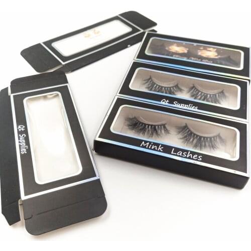 Print logo Mink Eyelash Case Beauty Eyelash Packaging Boxes Empty 25mm Lashes Rectangle Case Fake Eyelashes Package Make Up