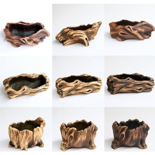 Garden Imitation Tree Head Cement Small Fleshy Flowerpot Set Coarse Pottery Plant Potting Office