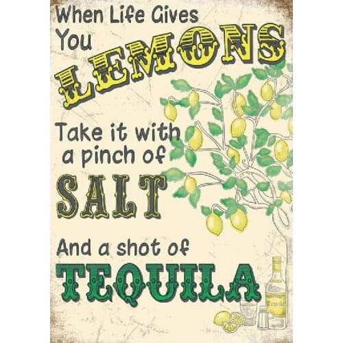 Tequila Retro Metal Sign Humour Pub Plaque Party Vintage Gift Bar Man Cave Funny