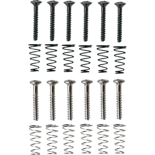 Tooyful 6 Pieces Iron SSS Single Coil Pickup Adjusting Height Screws with Springs Set for Electric Guitar Replacement Parts