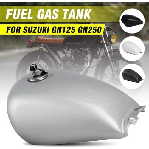 9L/2.4Gal Motorcycle Fuel Tank Cafe Racer Gas Oil Tank Stainless Steel For Suzuki GN125 GN250
