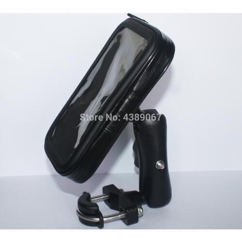 Motorcycle Handlebar Mount Holder Waterproof Zipper Case for iPhone 6/7/8, Samsung Galaxy
