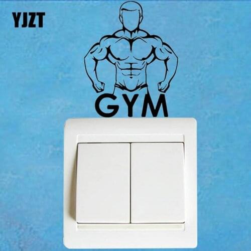 YJZT Mural Decal Bodybuilding Gym Crossfit Fashion Bedroom Vinyl Wall Sticker Light Switch Decals 8SS-2524