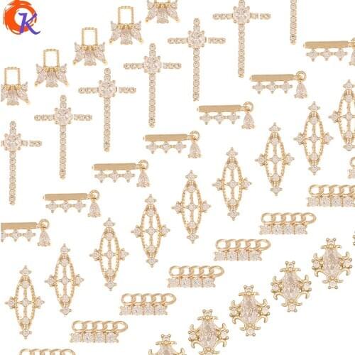Cordial Design 50Pcs Jewelry Accessories/Cubic Zirconia Charms/Genuine Gold Plating/DIY Making/Hand Made/Fingernail Findings