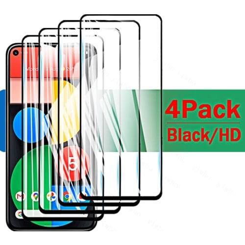 Screen Protector for Google Pixel 4 4A Tempered Glass Premium Full coverage Protection Glass Film for Google Pixel 5 HD Black