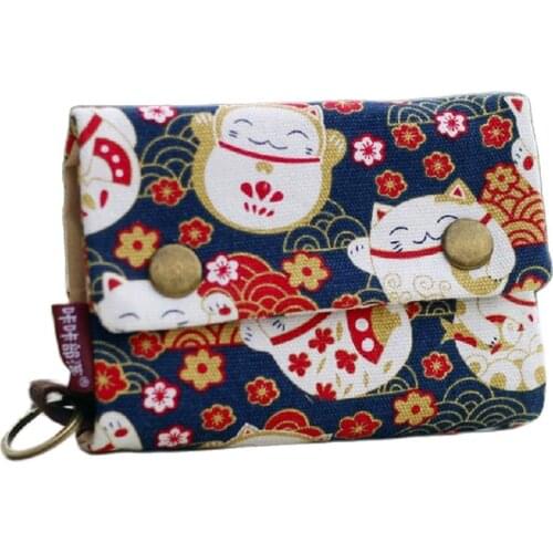 Canvas Printing Womens Mini Wallets Children Small Pouches Money Bags Female Purses Carteiras Femininas for Girls Boys