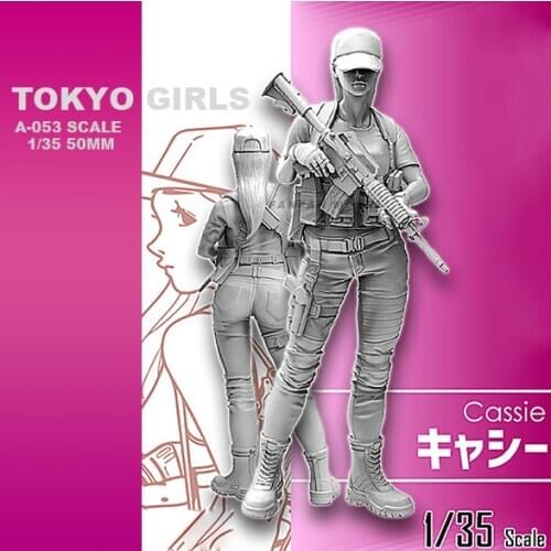 1/35 Resin Kits Figure Tokyo Beauty Girl Soldier Series Resin Soldier self-assembled (50mm) A-053