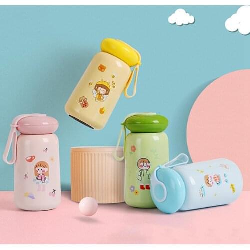 1pc 400ml Thermos Cup Insulated Cup Eco-friendly Rust-proof Stainless Steel Coffee Vacuum Flasks for Tea Milk Children Gift