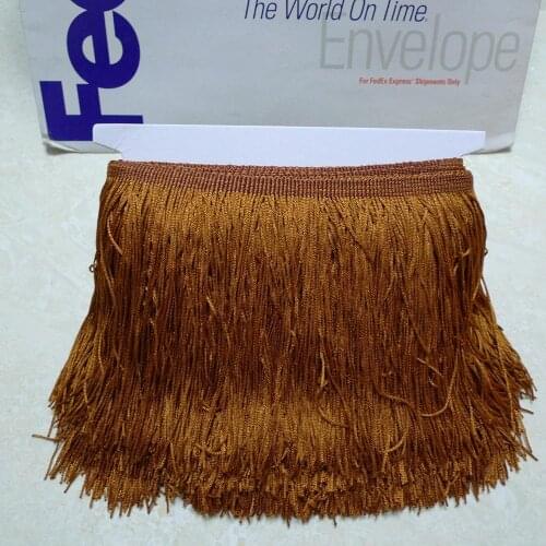 10 Meters 15cm 6" Long Light Brown Color Latin Dress Tassel Fringe