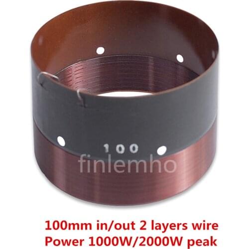 100mm Speaker Subwoofer Voice Coil 2000W Peak 18" 15"Bass Repair Part 2 Layers Wire In Out With Copper Wire Glassfiber Former