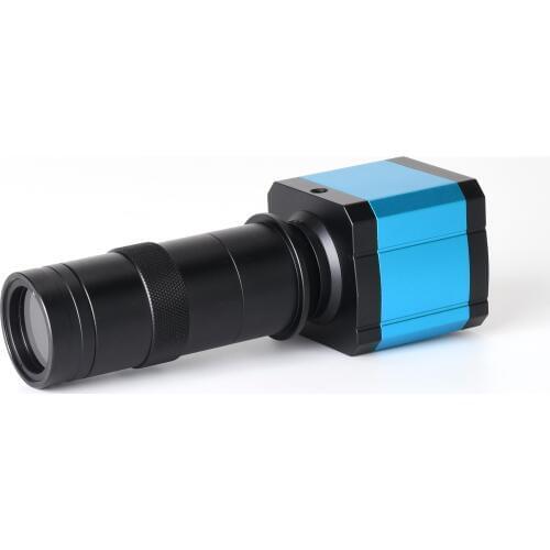 21MP HDMI USB HD Industry Video Microscope Camera Digital Zoom 1080p 60fps Video Output +100X C-mount Lens for Phone PCB Repair