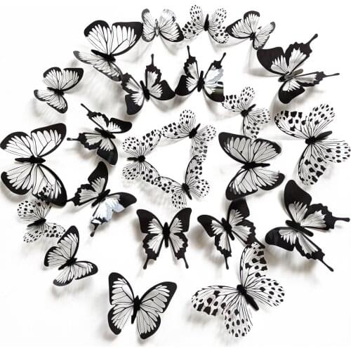3 d simulation of black and white lines butterfly wall festival adorn article sitting room adornment wall posts bedroom decor