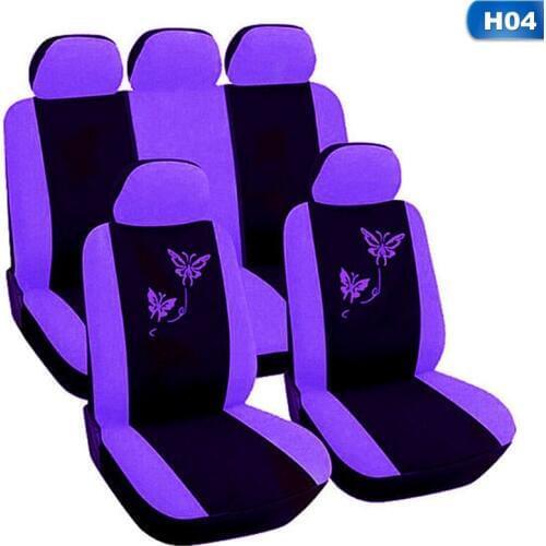 4/9pcs/set Pink /purpleCar Seat Covers Butterfly Embroidery Car-Styling Woman Seat Covers Automobiles Car Interior Accessories