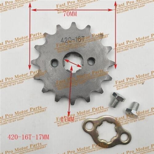 420 16T 17MM 20mm Drive Front Counter Sprocket ATV PitBike Lifan YX Loncin 125 140CC