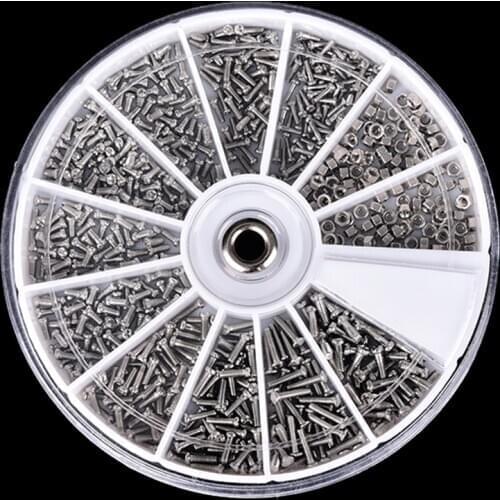 600pcs/box 12 Kinds of Hot Sale Stainless Steel Small Screws Nuts Assortment Kit Repair Part Tools For Watch Eye Glasses Clock