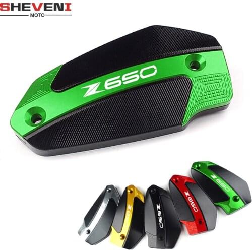 For Kawasaki Z650 2017 2018 with logo Z 650 CNC Aluminum Motorcycycle Front Brake Clinder Cover Fluid Reservoir Cap Cover