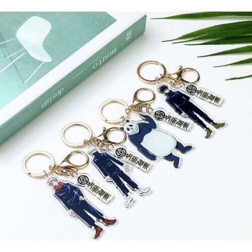 Anime Jujutsu Kaisen Cosplay Keychain Props Fushiguro Megumi Yuji Itadori Gojo Satoru Kugisaki Nobara Bear Keyring Acrylic Gift