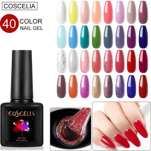 COSCELIA Gel Polish Set Manicure for Nails Semi Permanent Varnish top coat UV LED Gel Varnish Soak Off Nail Art Gel Nail Polish