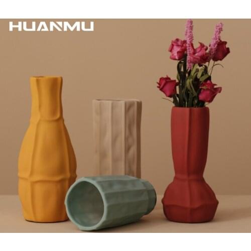 Flower Vase Decoration Home Ceramics Vase Art Flower Pot Flower Basket Nordic Decor Vases for Flowers Hydroponic Plants Creative