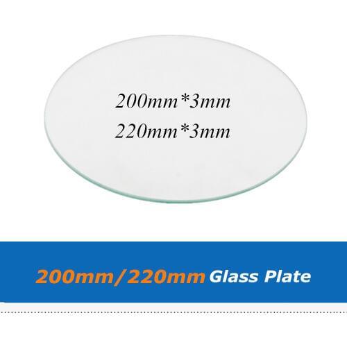 3D Printer Part Diameter 200mm/220mm Thickness 3mm Round Tempered Glass Platet For DIY Delta Kossel 3D Printer Heatbed