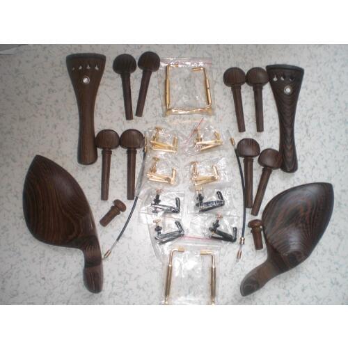 Violin Parts of Wenge Wood Violin Fitting 4/4 Violin Tail Piece Violin Pegs Chin Rest different part as picture show
