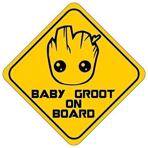 Baby on Board Signs Car Sticker Decal Decor Baby Groot on Board Dimensions Anti UV Protection Waterproof Sunscreen Accessories