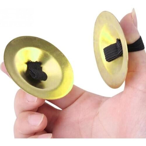 Child Musical Instrument Toys Early Education Baby 1 Pair Copper Cymbals Silver Belly Dance Finger Dial Pads Cymbals Percussion