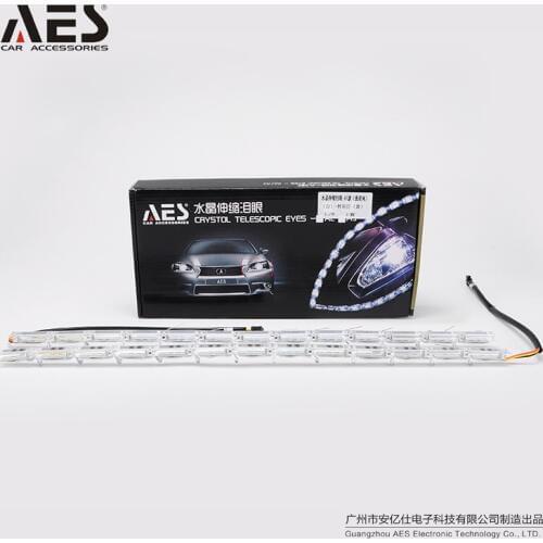 AES 2X Double Color LED Crystal Daytime Running Light 50CM Flexible Led Strip Tube Light Car Styling Top Quantity