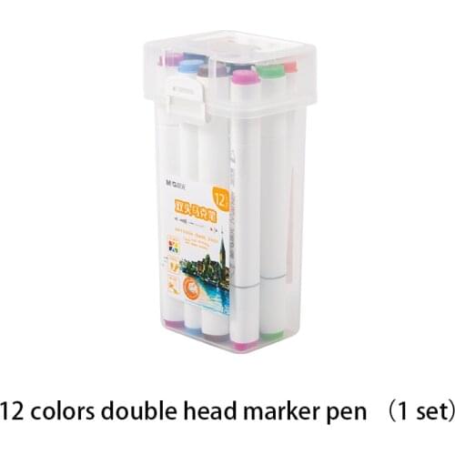 Double Head Marker Pen Painting Pen 12 Colors Sketch Multicolor Comics Student School Art Supplies Drawing Set Alcohol Ink