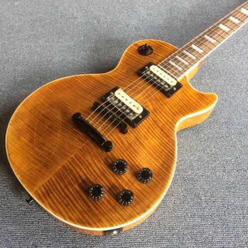 Rosewood fingerboard electric guitar, burst maple top red back, Zebra pickups,Solid mahogany body electric guitar, Free shipping