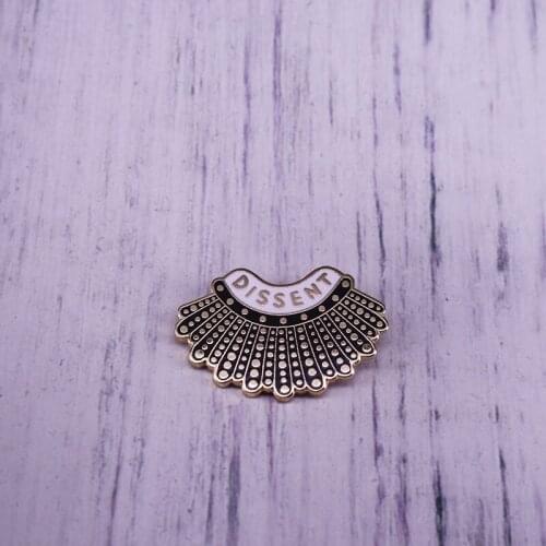 Dissent Collar Necklace Enamel Pin Ruth Bader Ginsburgs Collar Brooch Fans Badge