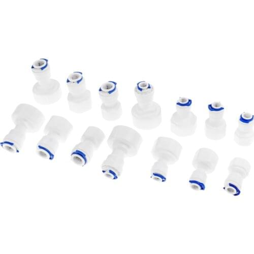 2Pcs Reverse Osmosis RO Water System Fitting 1/4" 3/8" Inch OD Hose Tube 1/4" 1/2" 1" 3/8" Female Plastic Pipe Quick Connectors
