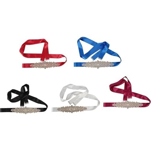 Crystal Belt, Satin with Crystals and Flower Decors Bridal Sash Wedding Belt for Brides and Bridesmaid