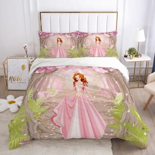 3D Duvet Cover Sets Bedding Set Quilt Covers Pillowcase(s) Comforter Case Bed Linen Cartoon Twin Double Size Girl Home Textile