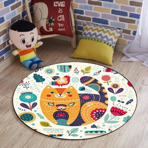 Carpets for Living Room Cartoon Printing Childrens Room Floor Mat Bay Window Mat Office Round Carpet Customization Area Rug