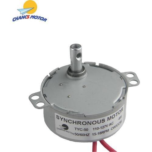 CHANCS TYC-50 Small Synchronous Synchron Motor 110V AC 15-18RPM CW/CCW 4W Gear Syn Motor For Electric Fireplace