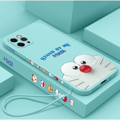 Cute Doraemon Phone Case For iPhone 11 12 Pro Max Mini SE 2020 6 7 8 6S Plus XS X XR Cartoon Painting Soft Silicone Cover